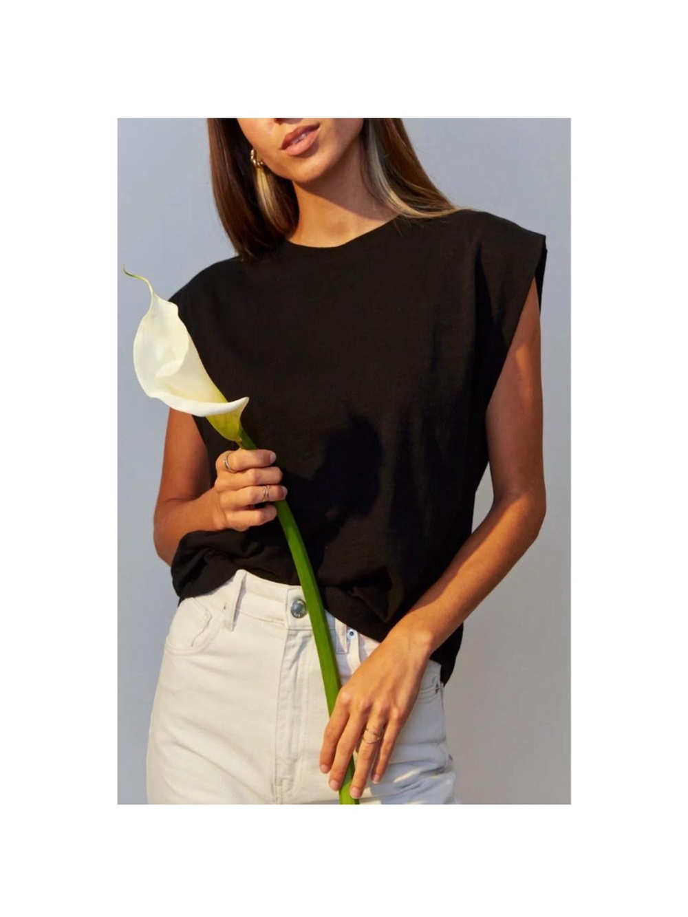 GREY STATE bedford tee in deep black size medium cotton minimalist neutral